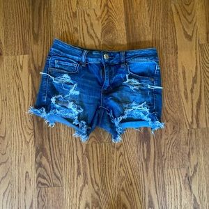 American eagle distressed midrise denim horts
